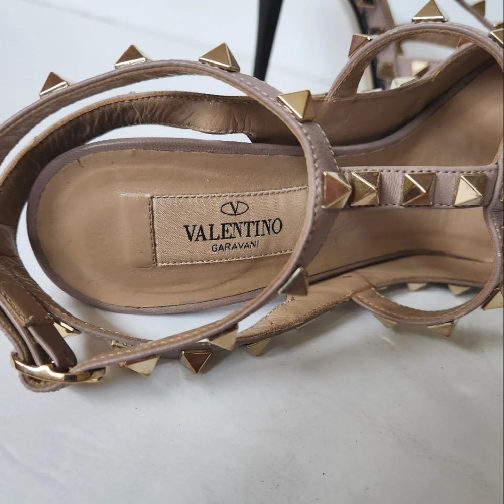 Valentino Rockstud Leather Slings shoes Size 7 - Picture 5 of 9